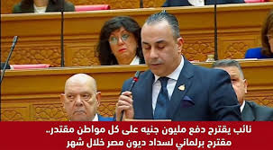 مليون جنيه على كل مواطن.. مقترح برلماني لسداد ديون مصر خلال شهر